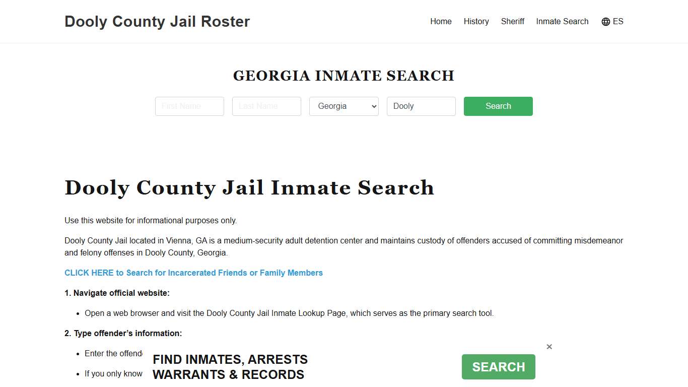Dooly County Jail Roster Lookup, GA, Inmate Search